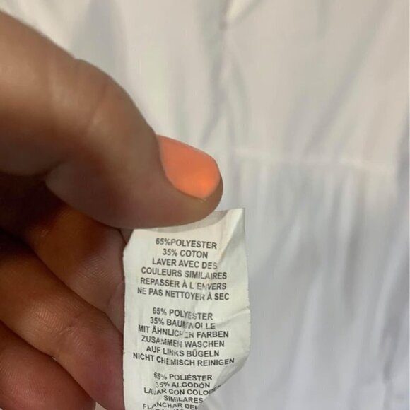 WOMAN’S white dress shirt tunic dress. Size 8. Back zipper. New condition. - Picture 9 of 10